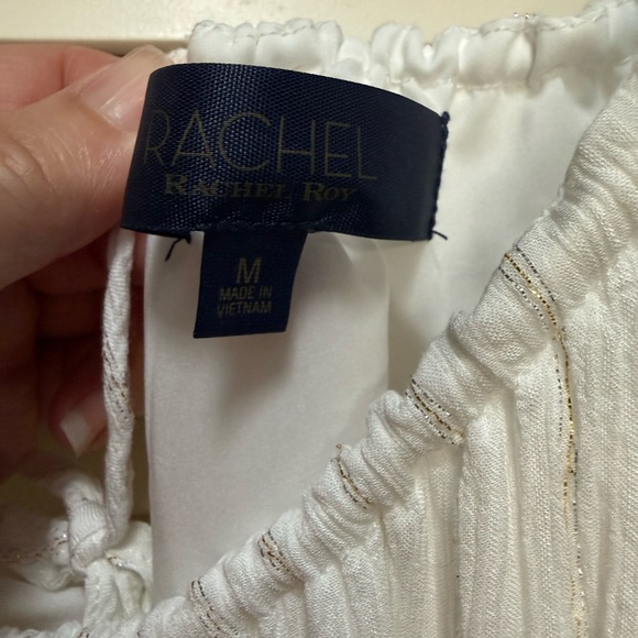 RACHEL Rachel Roy White Dress with Gold Accents - Picture 2 of 4